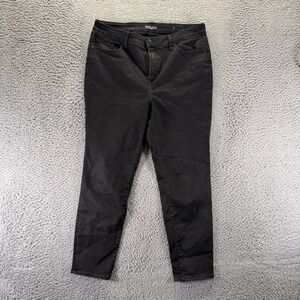 Chico's Jeans Womens 14 Black Cotton Denim Skinny Ankle Travel Workwear Stretch